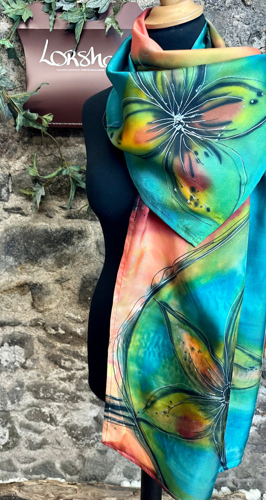 Lorshadesign Handpainted silk scarf collection