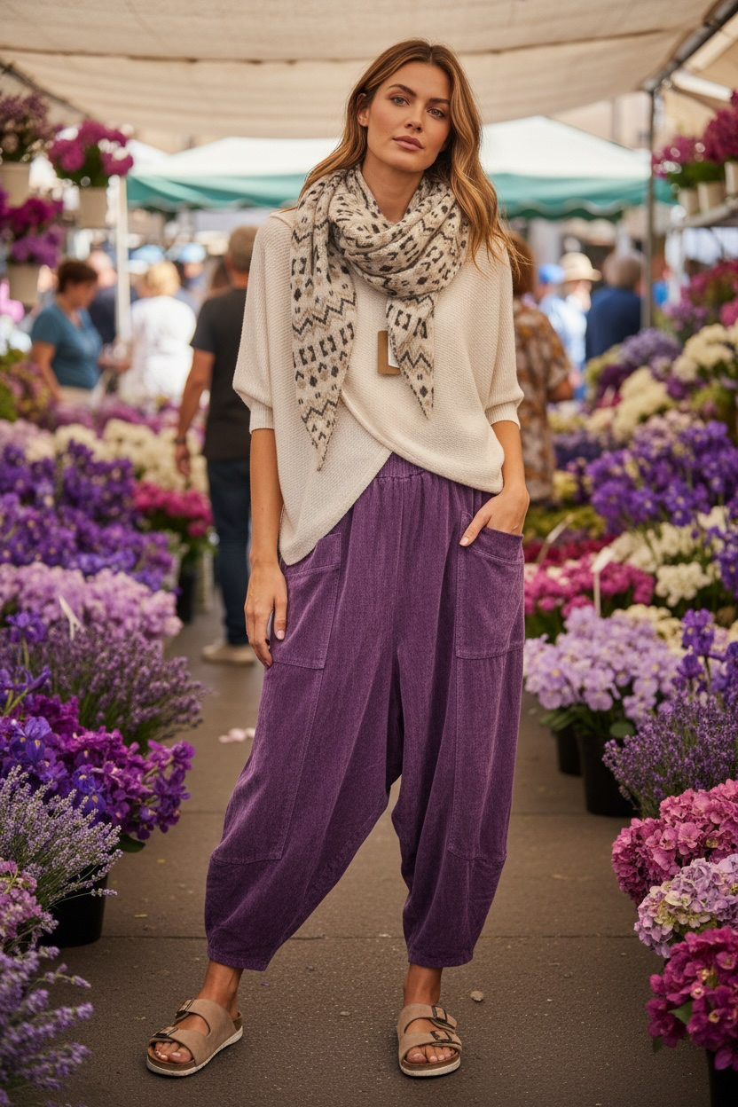 “Elkie “ Heather Italian cocoon jogger