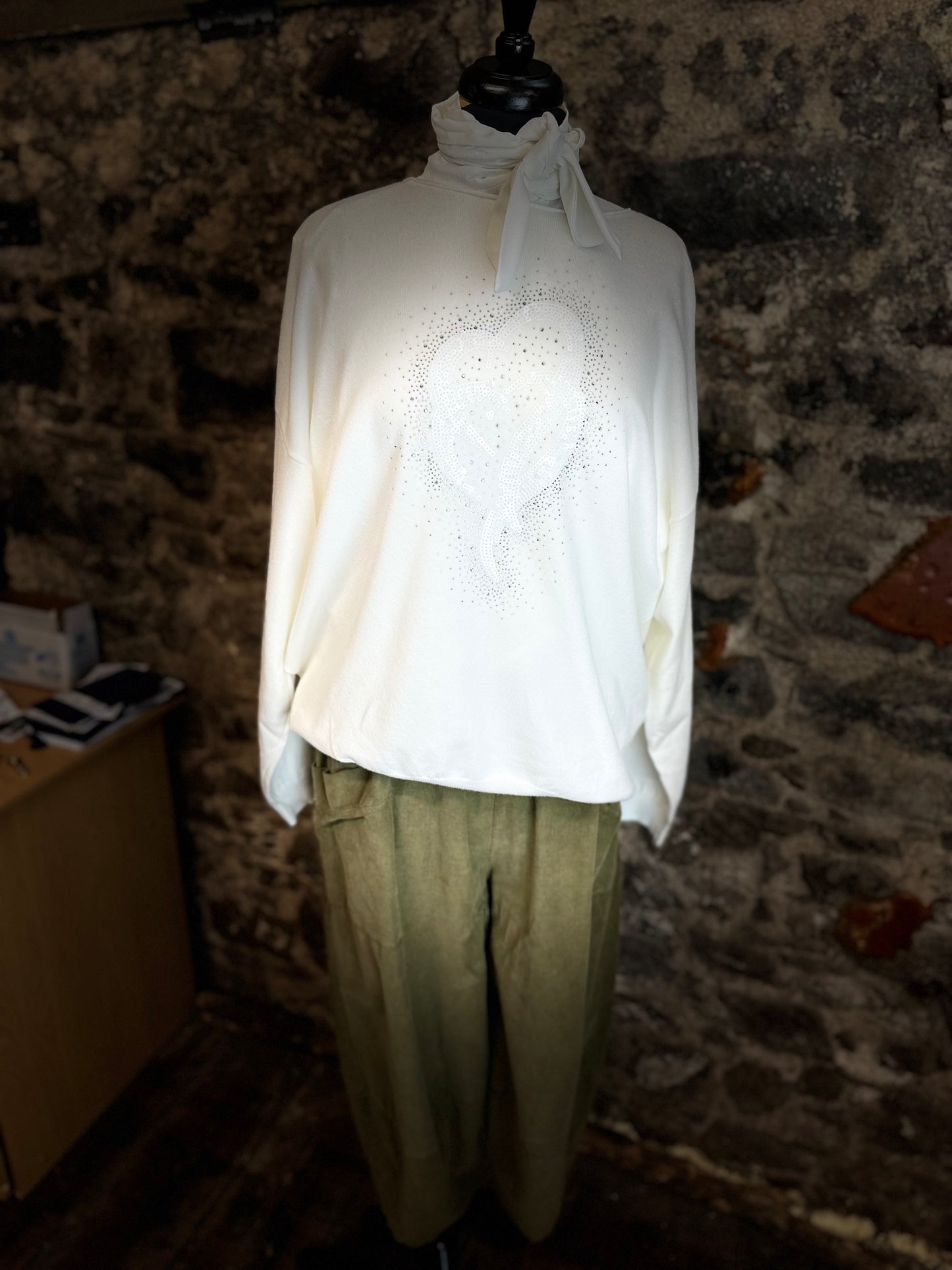 “Sarah “ winter white Italian soft knit