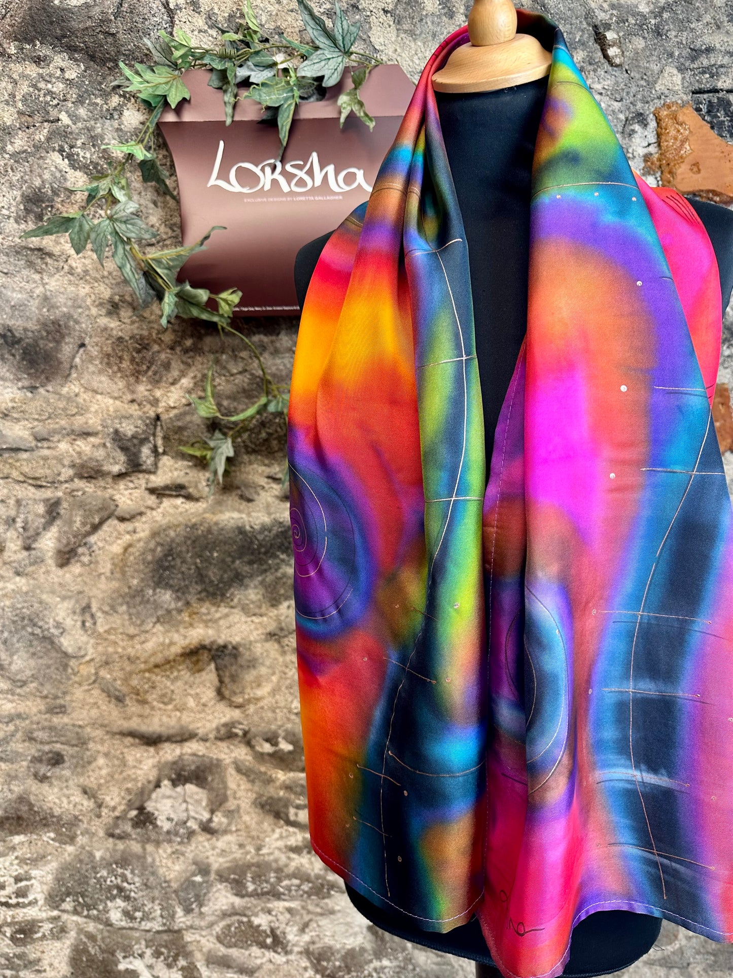 Lorshadesign Hand painted silk scarf