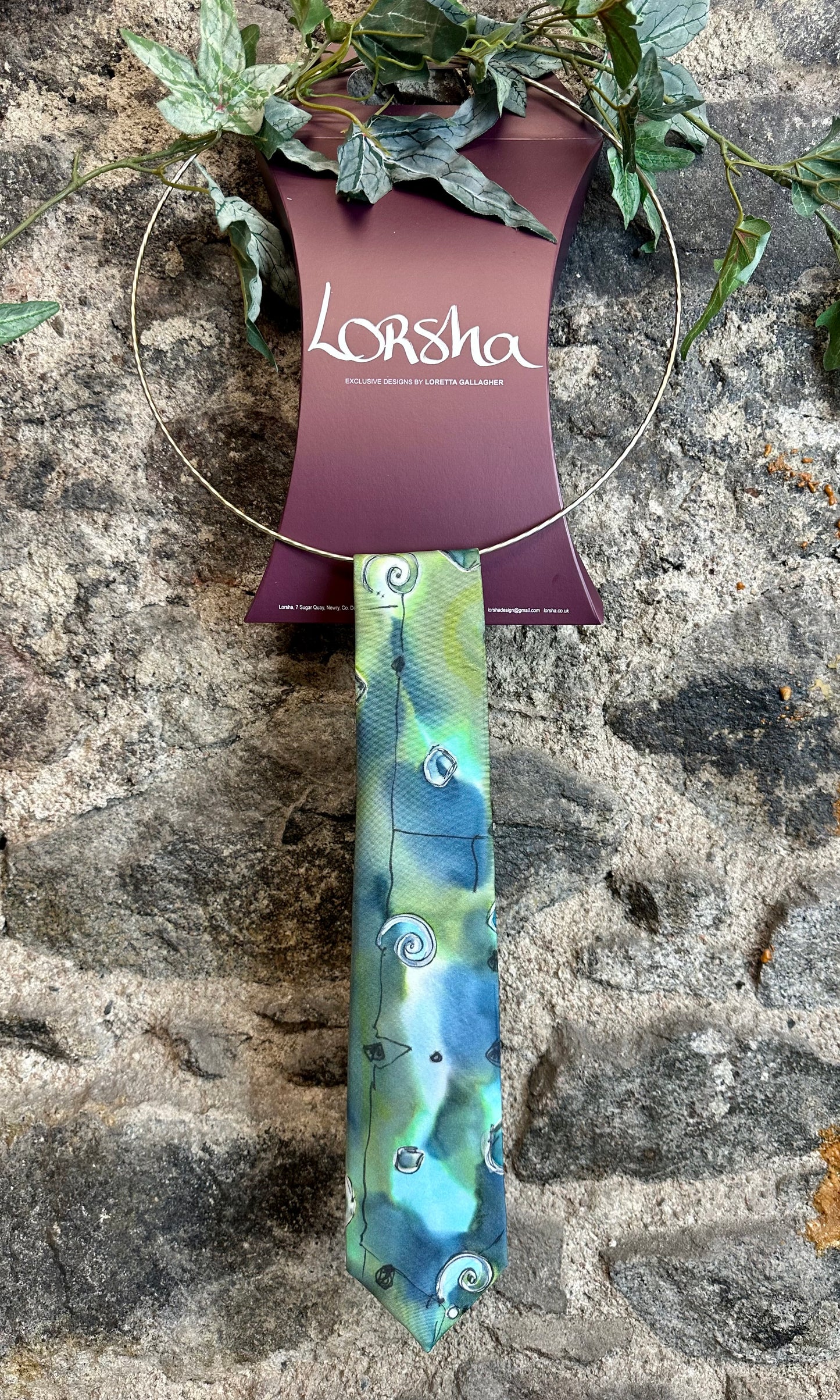 Lorshadesign Handpainted silk tie