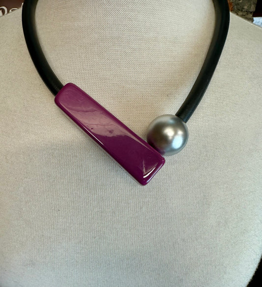 Aubergine grape neckpiece