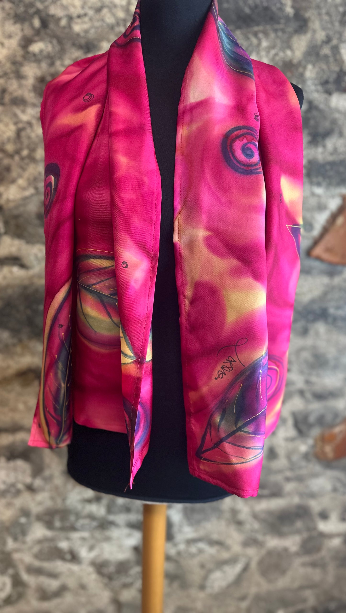 Lorshadesign hand painted silk scarf collection