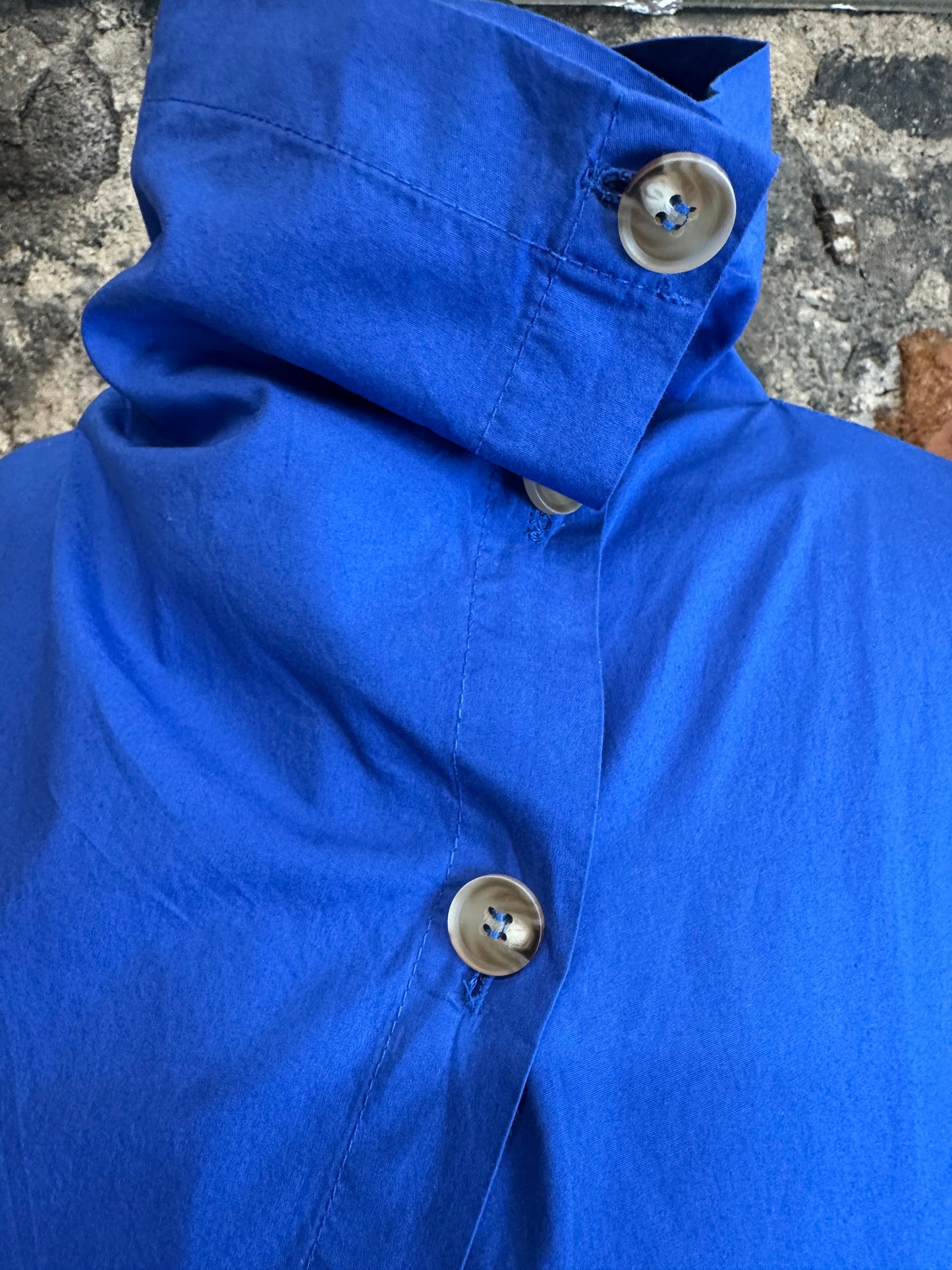 “Suzie ” cobalt blue lightweight Italian funnel neck jacket