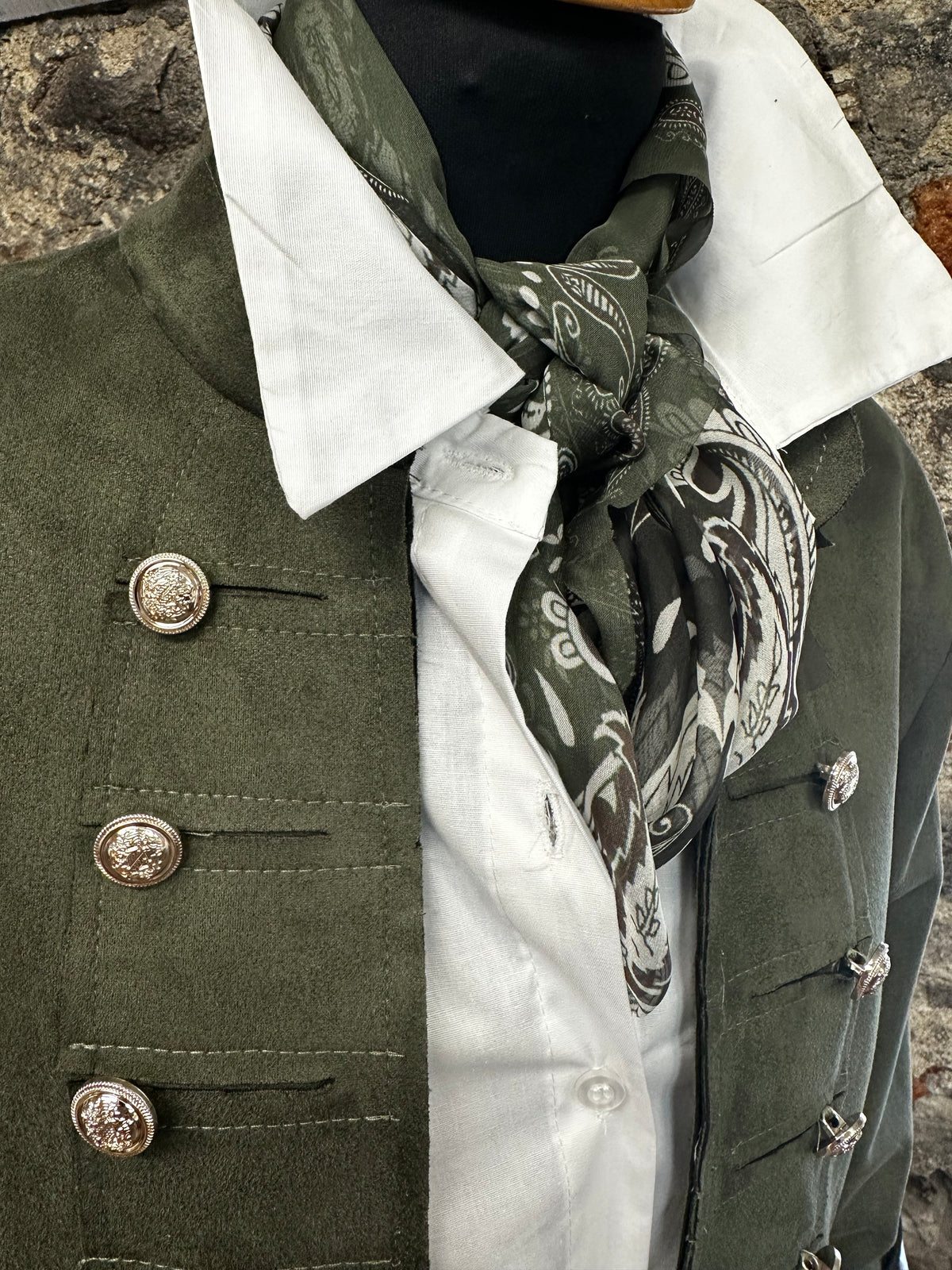 “Freida “ forest green faux suede jacket