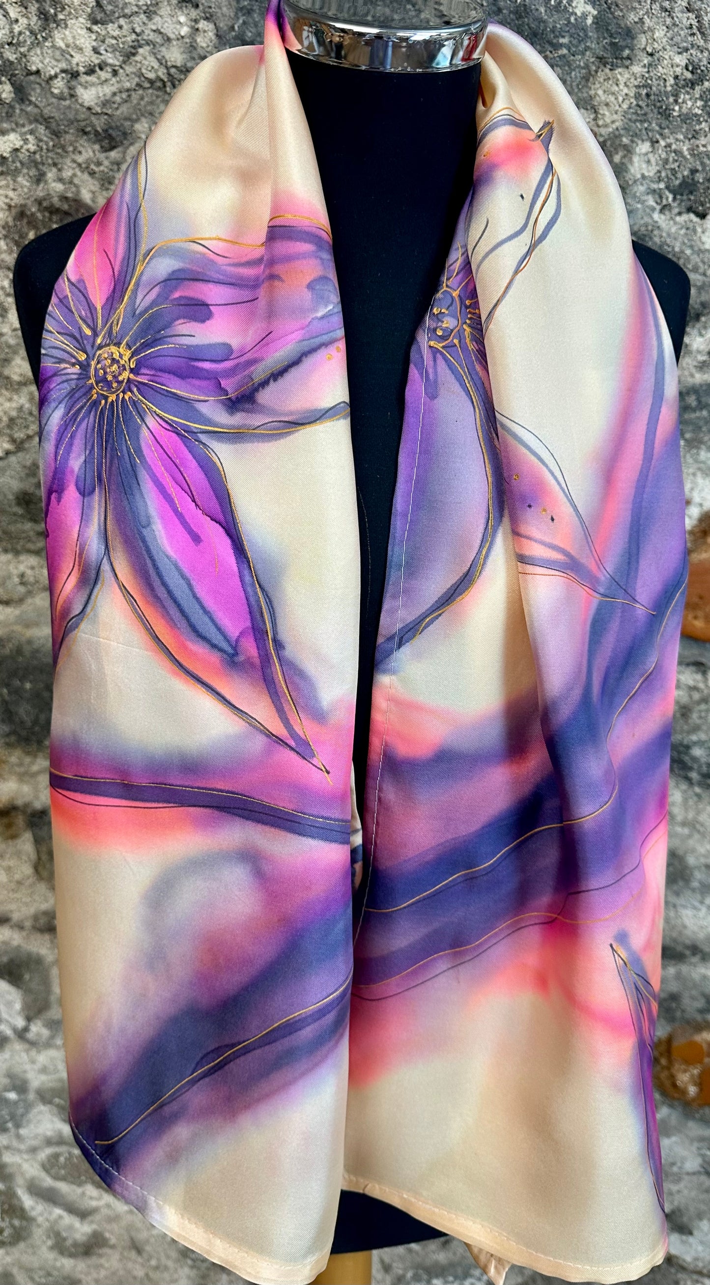Lorsha Handpainted silk scarf