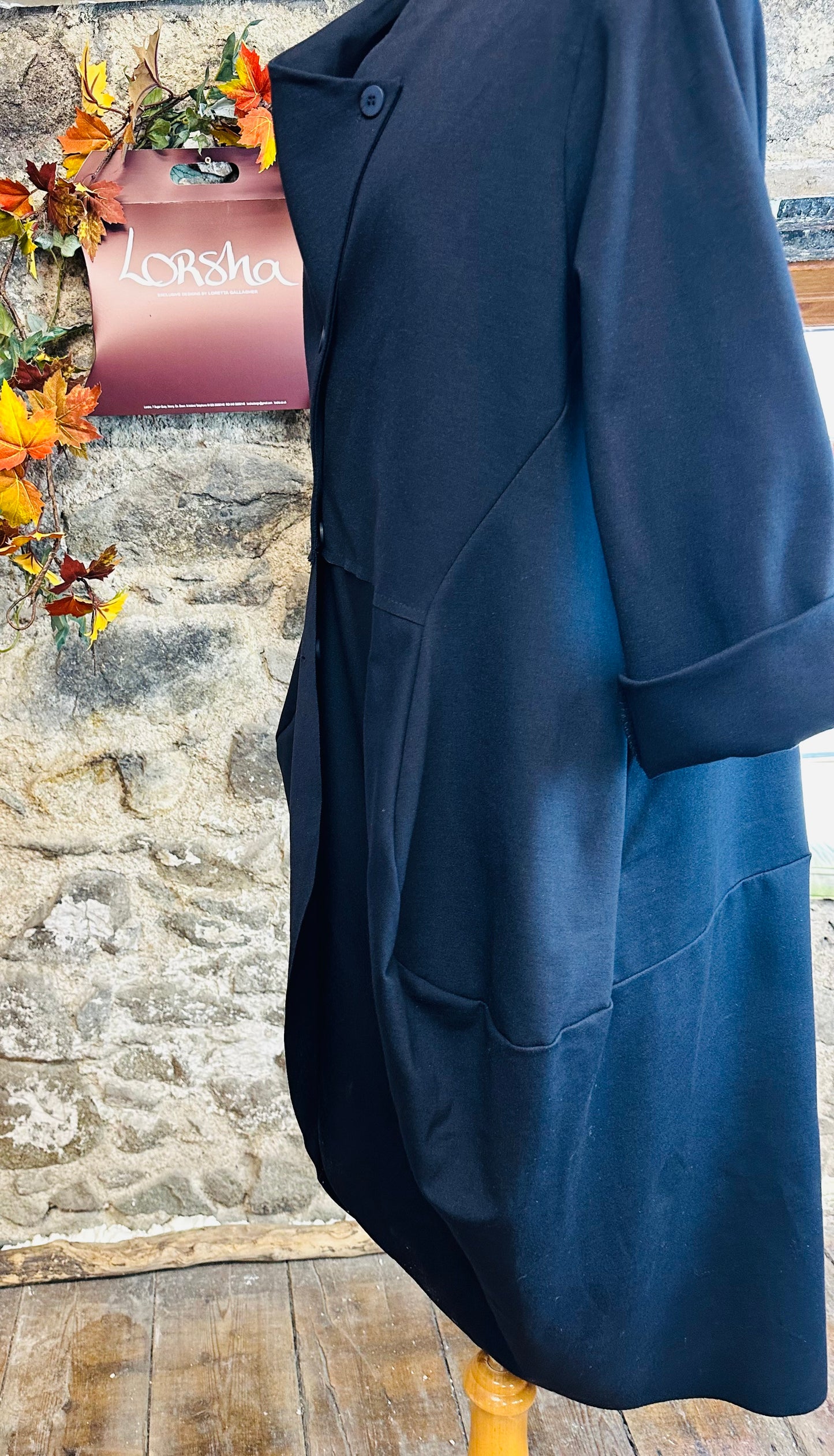 “Marianna“ indigo navy Italian cocoon dress coat