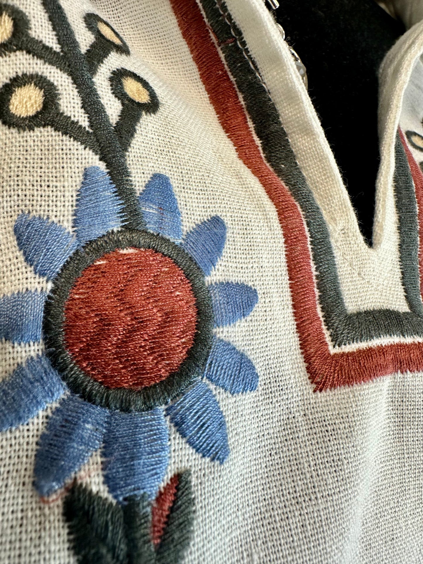 “Aida “heavy cotton Italian embroidered peasant shirt