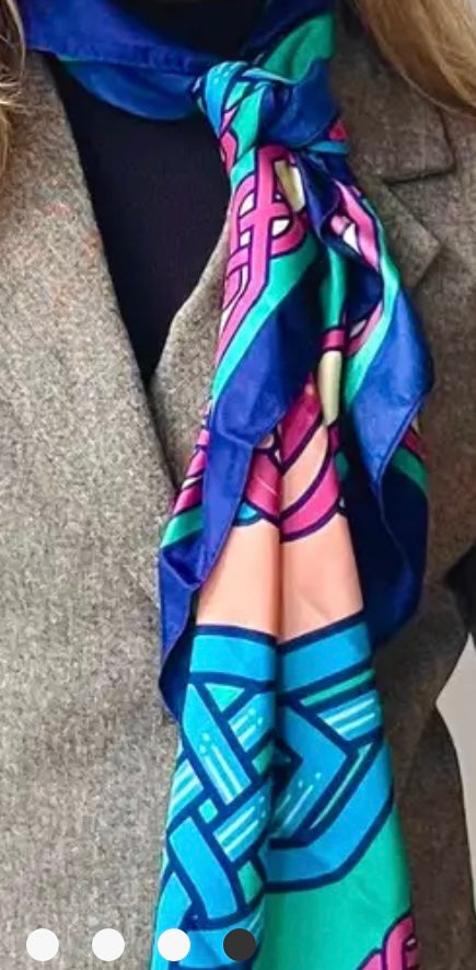 Maeve Poly silk trinity heritage square scarf