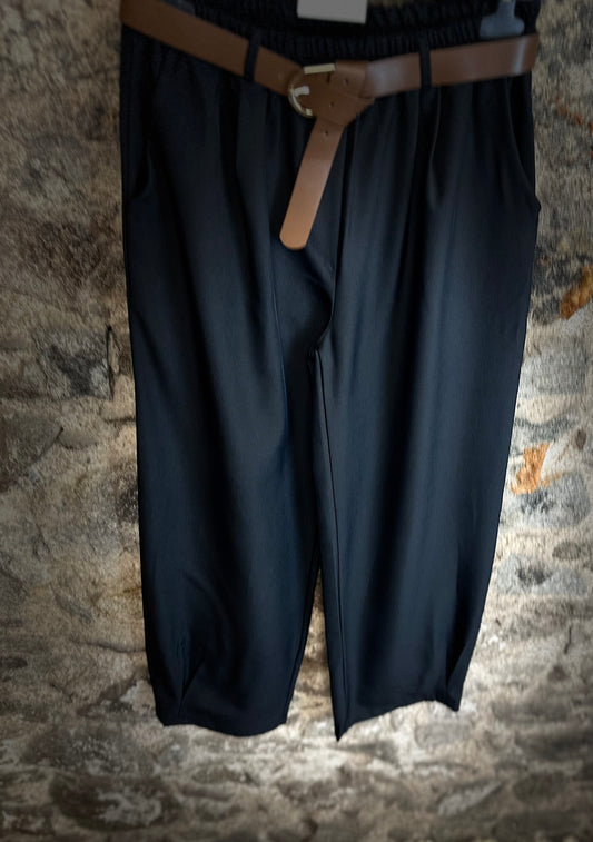 “Mary Beth “ ebony Italian pintuck dress trousers