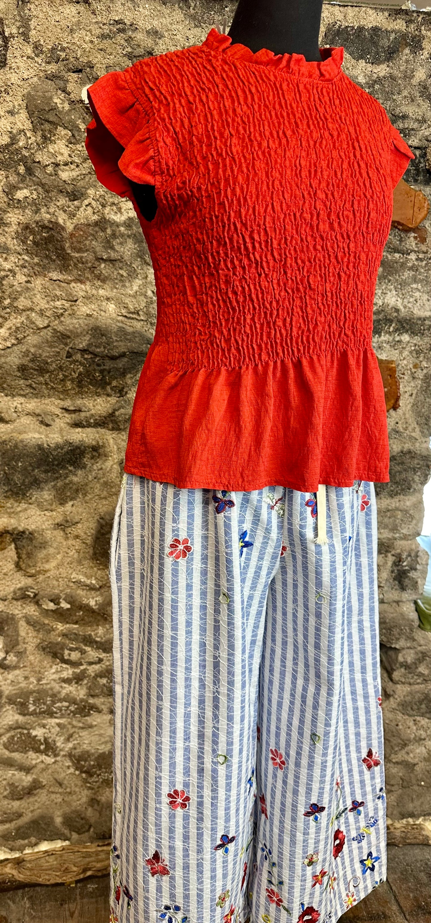 “Nina “ Italian embroidered cullottes