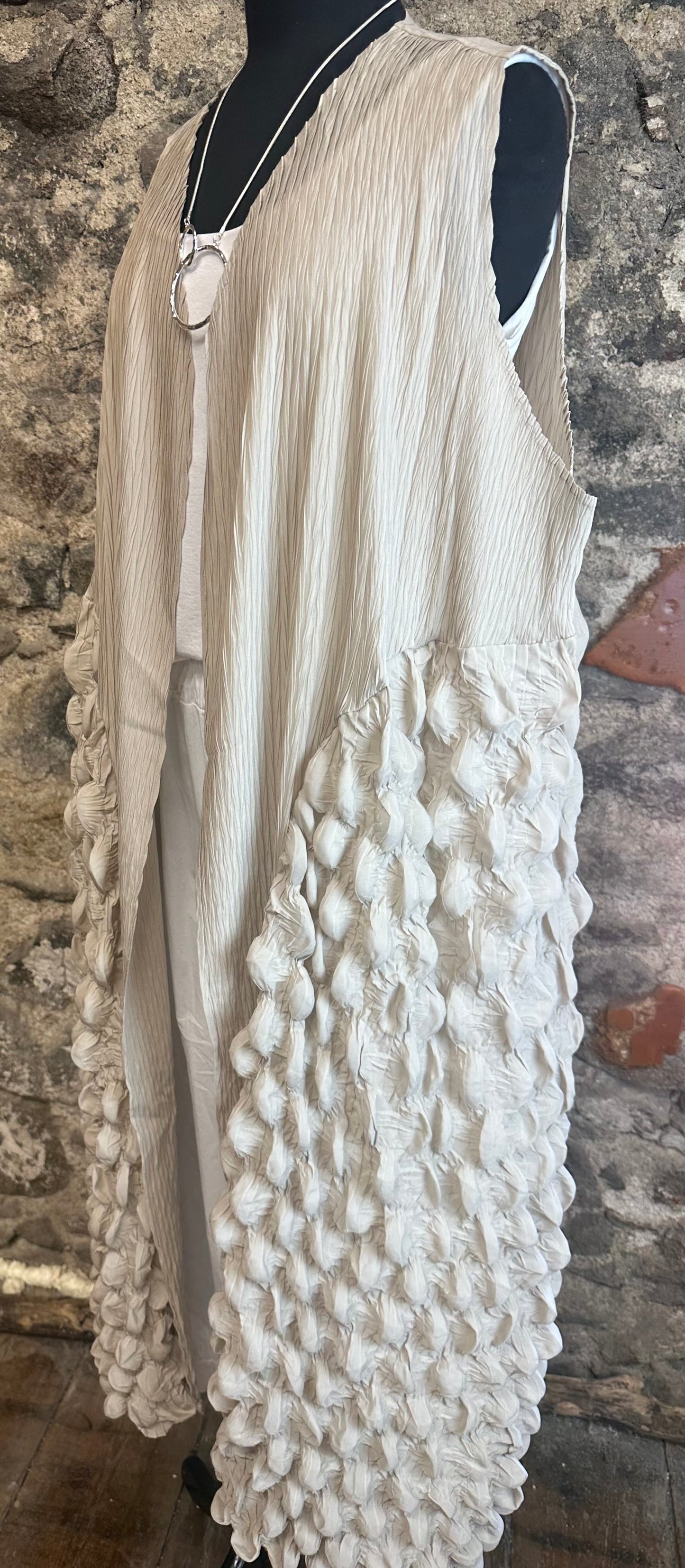 “Olivia “ Italian statement contemporary full length natural stone waistcoat