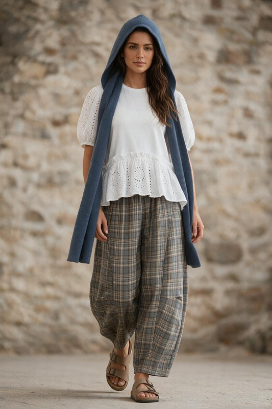 Denim grey hooded scarf