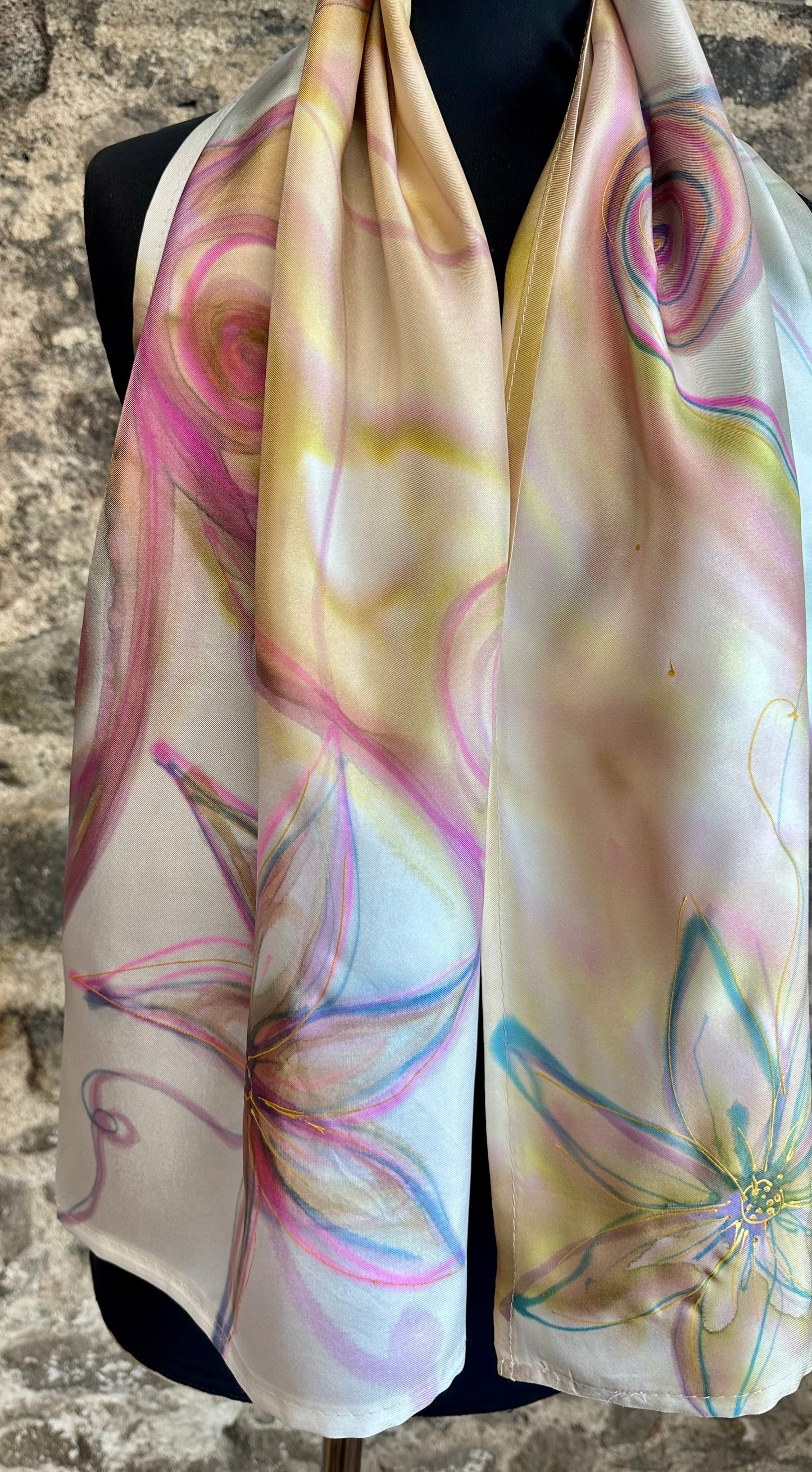 Lorsha Design Handpainted silk scarf collection