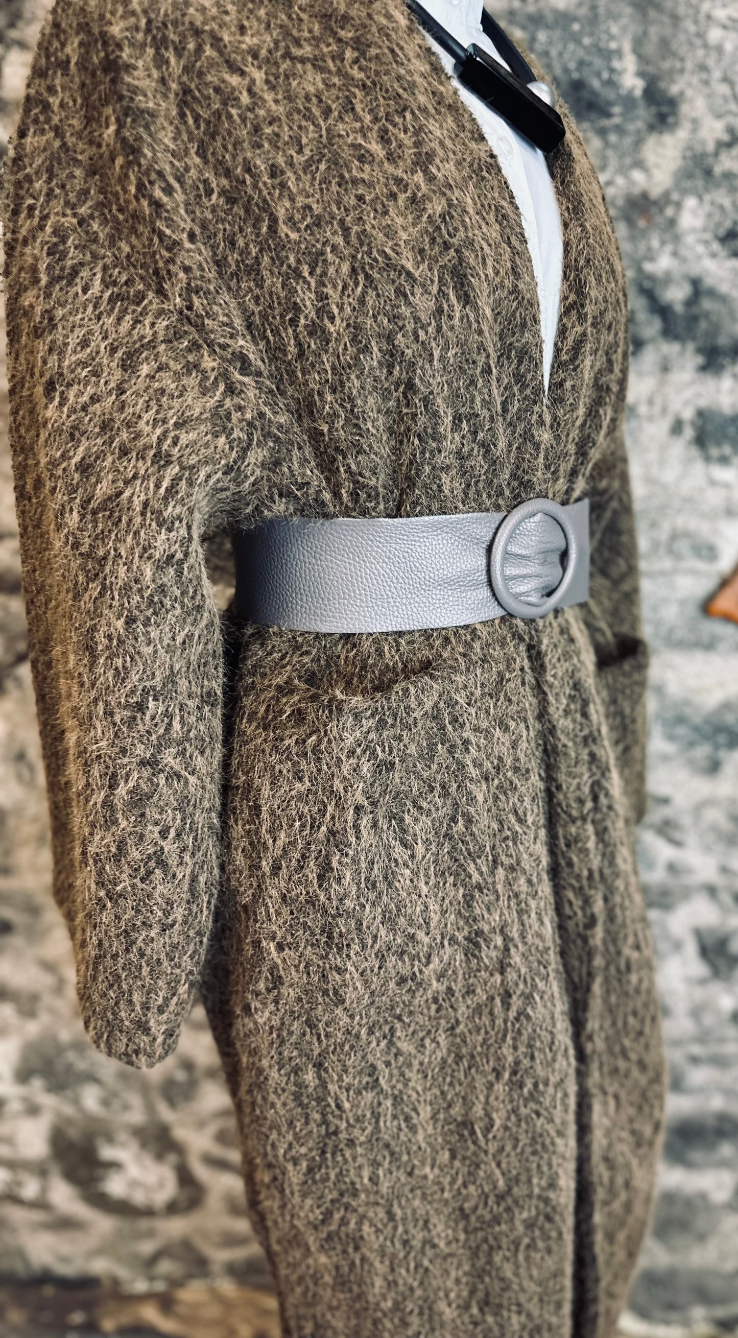 “Kiera “bronze chocolate fleck Italian kimono super cosey full length shacket