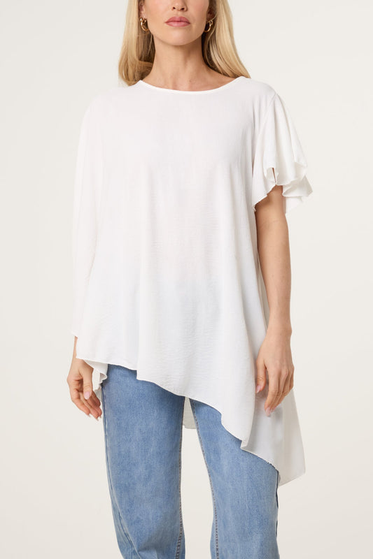 “Maisie “ ivory Italian asymmetric tunic