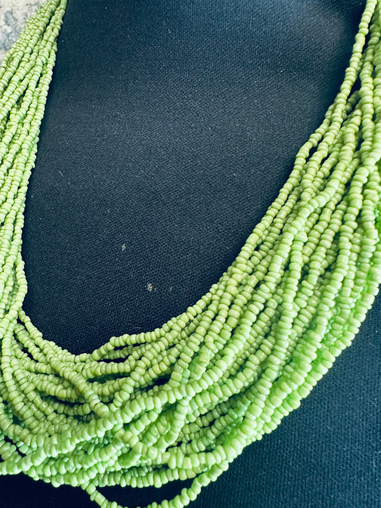 Statement acid green multi strand neckpiece