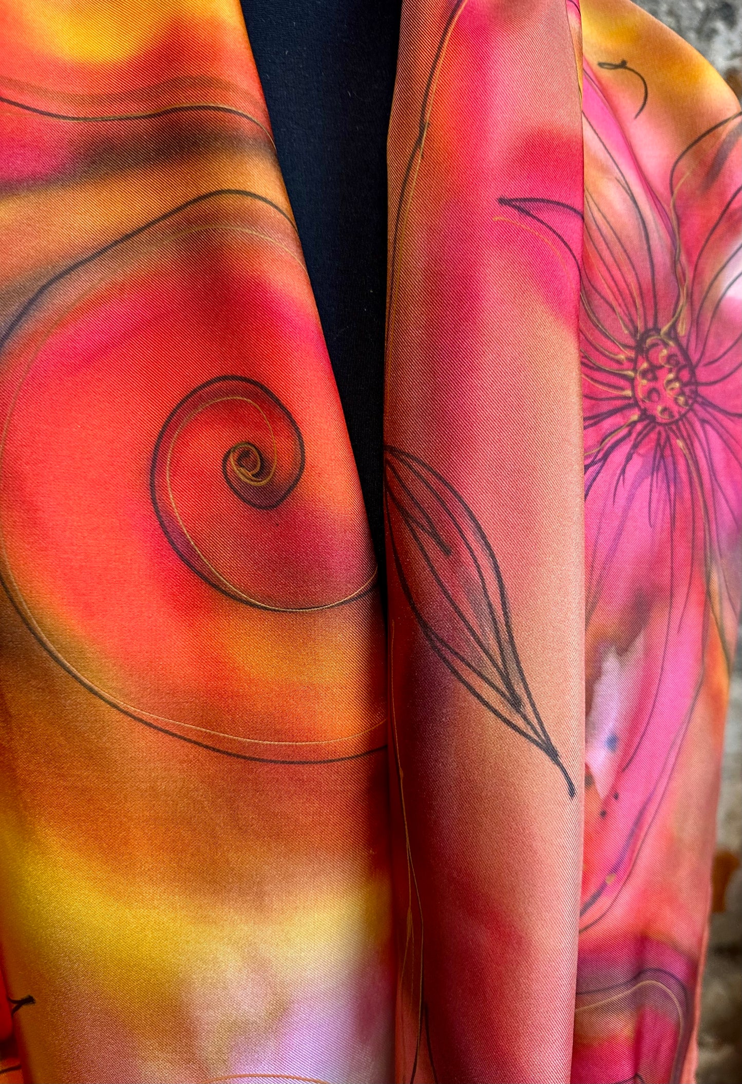 Lorsha Handpainted silk scarf