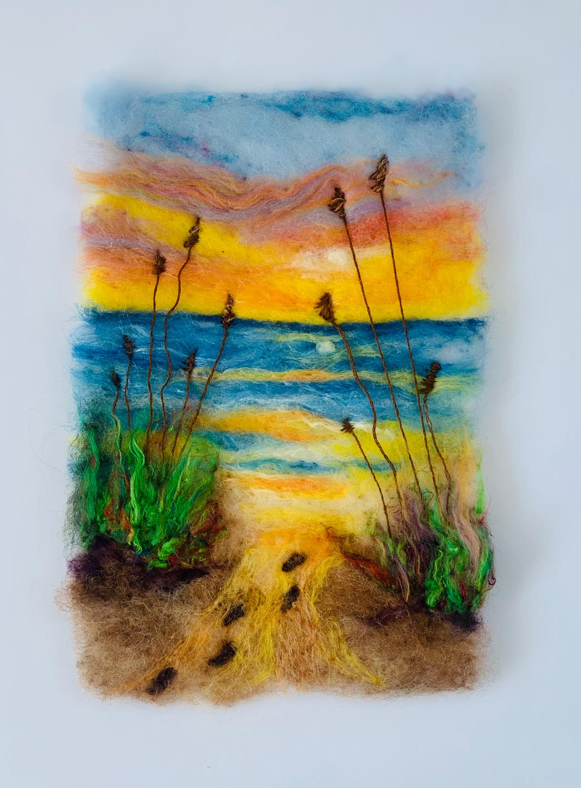 “Foot prints in the sand “ by Christine Magee