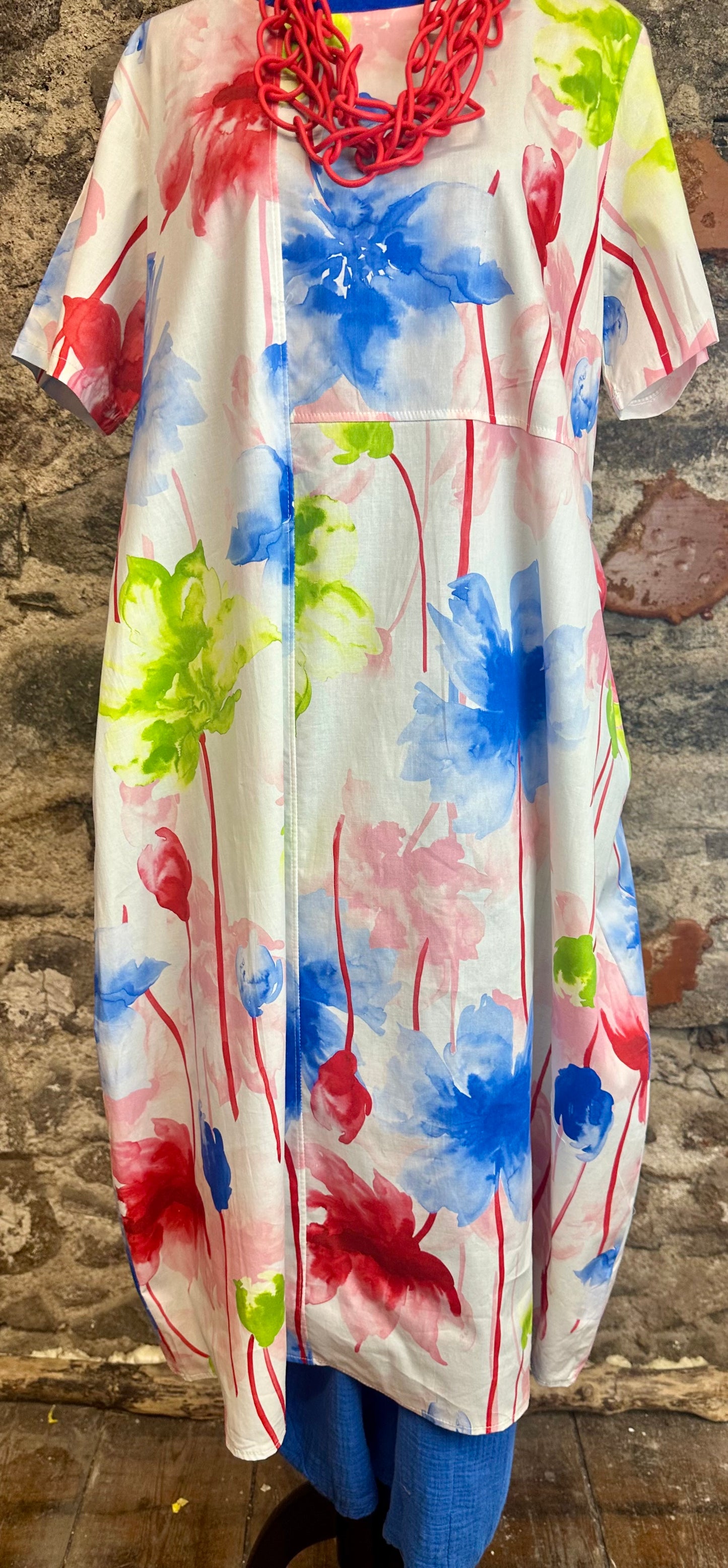 “Water colour bloom “ 🌺 Italian cocoon dress
