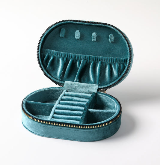 “Isabella “ ocean blue velvet jewellery travel  box