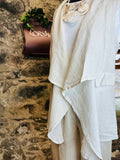 “Amy “ white Italian waterfall waist coat