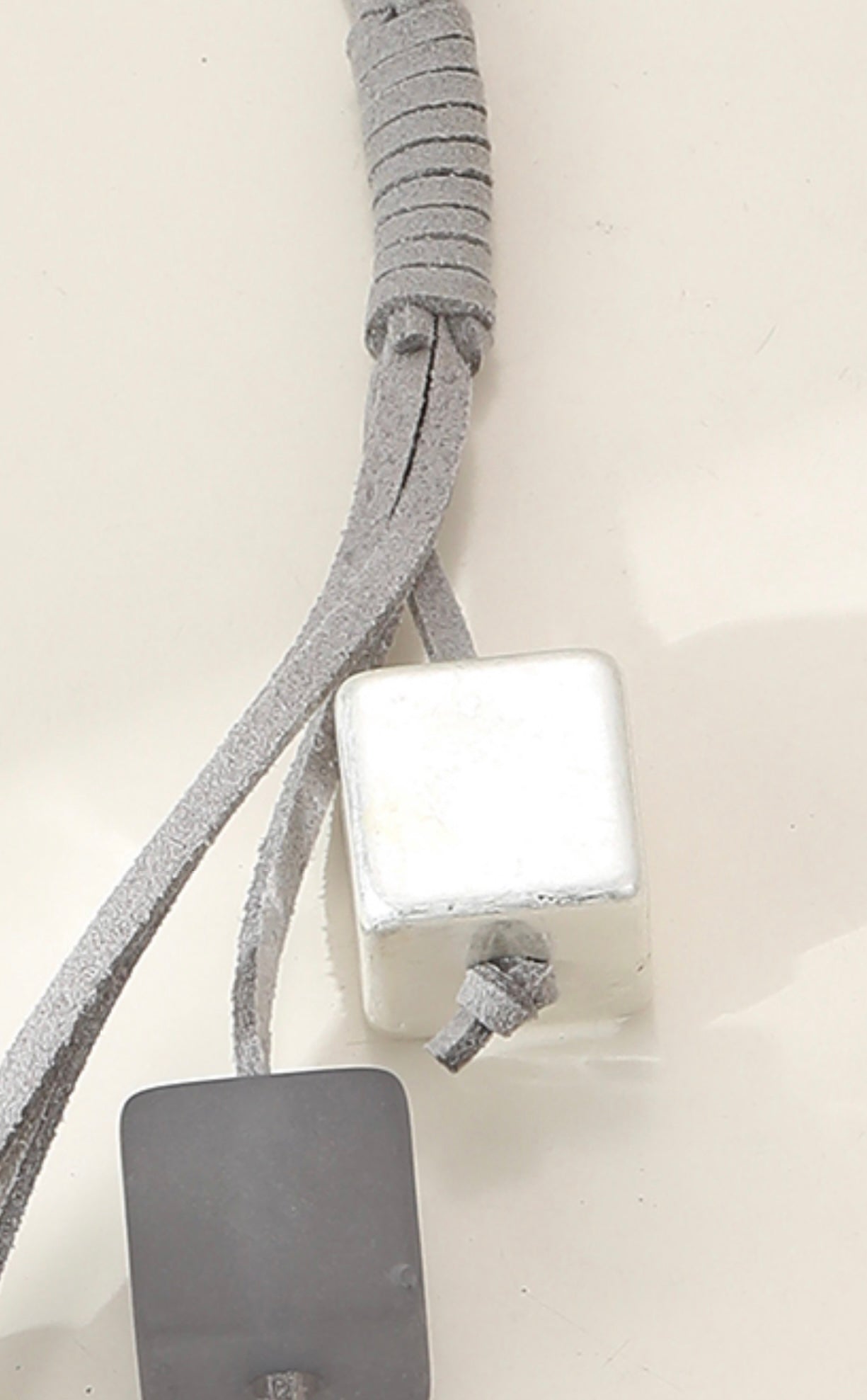 Statement cube and leather long gift boxed neckpiece