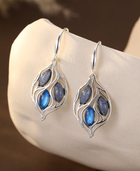 Beautiful resin and silver drop earrings