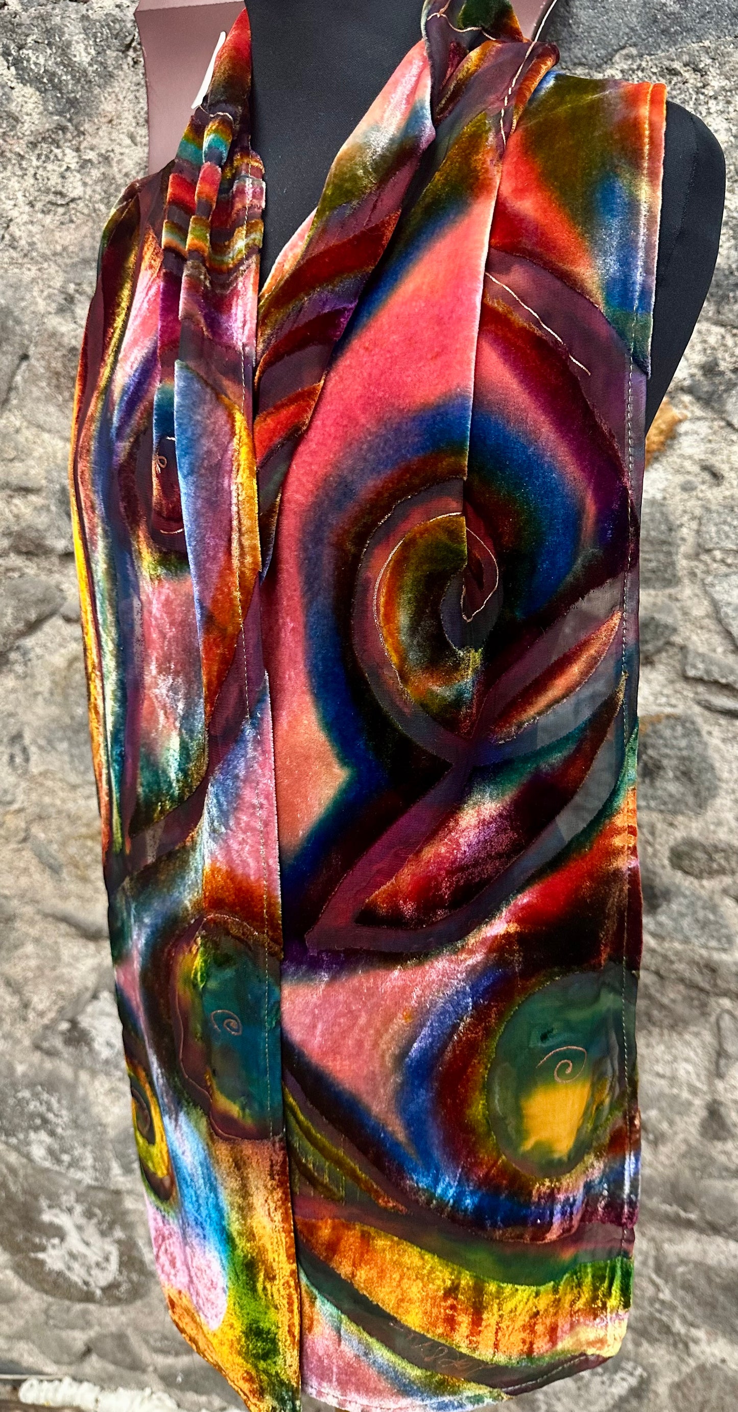 Lorshadesign Handpainted Devore velvet scarf collection