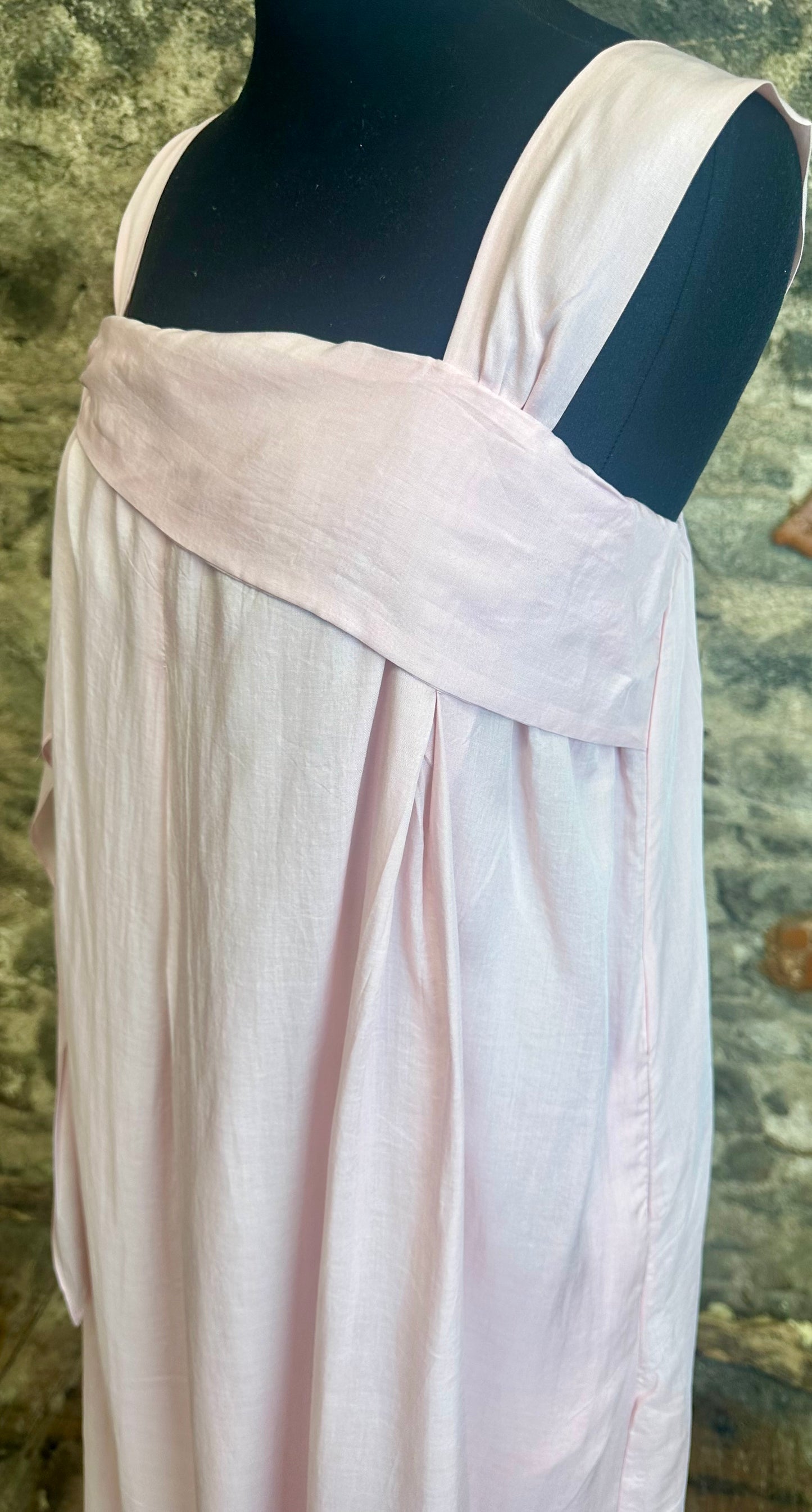 “Marguerite “ blush pink Italian cotton lined dress