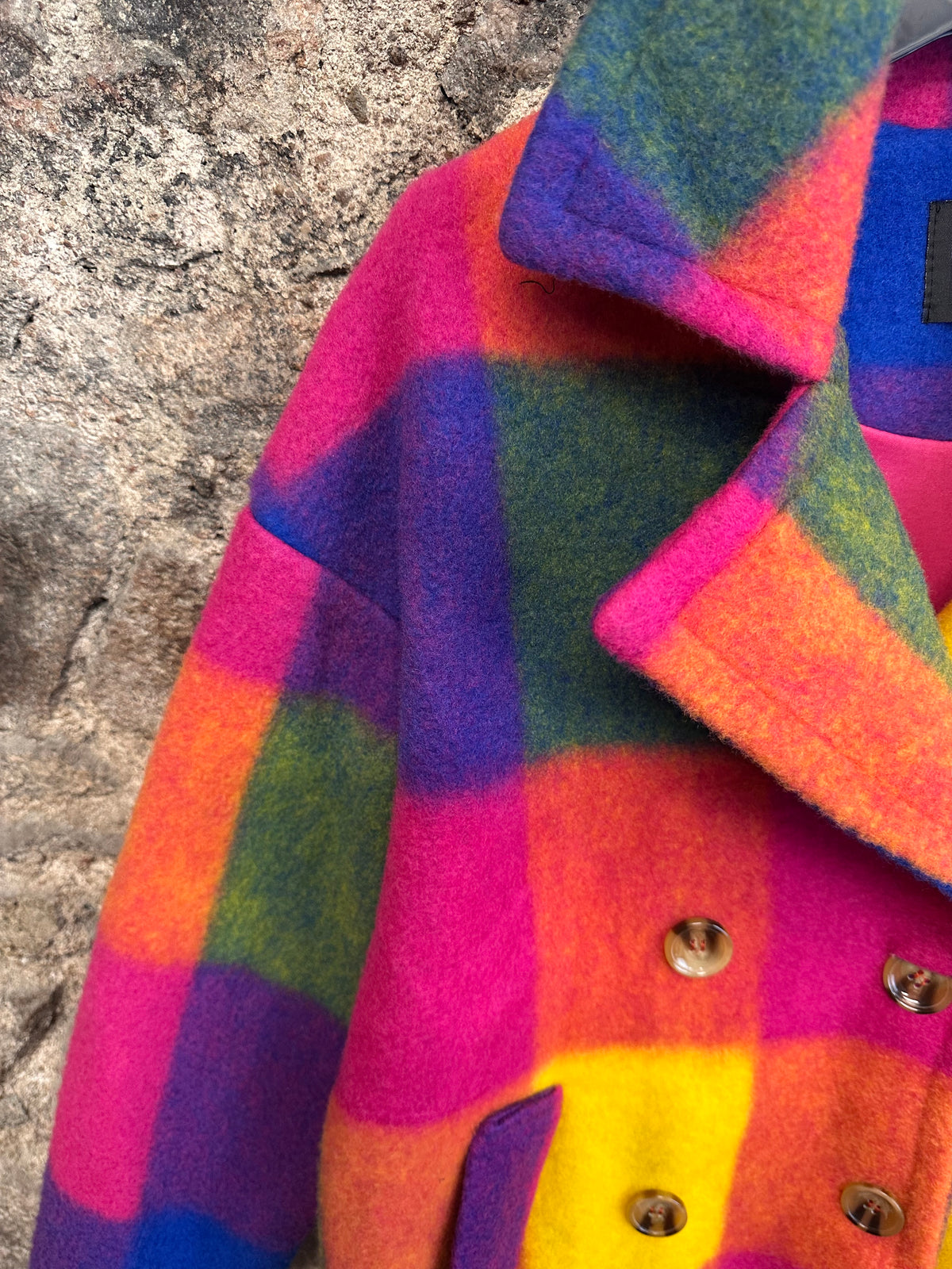 “Rita “ relaxed cosey italian check shacket coat multicolour