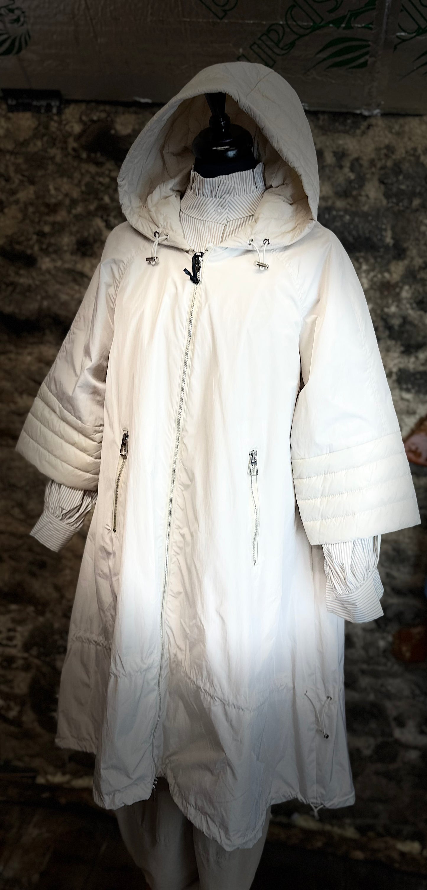 “Tilly “ stone Italian hi lo dress trench coat