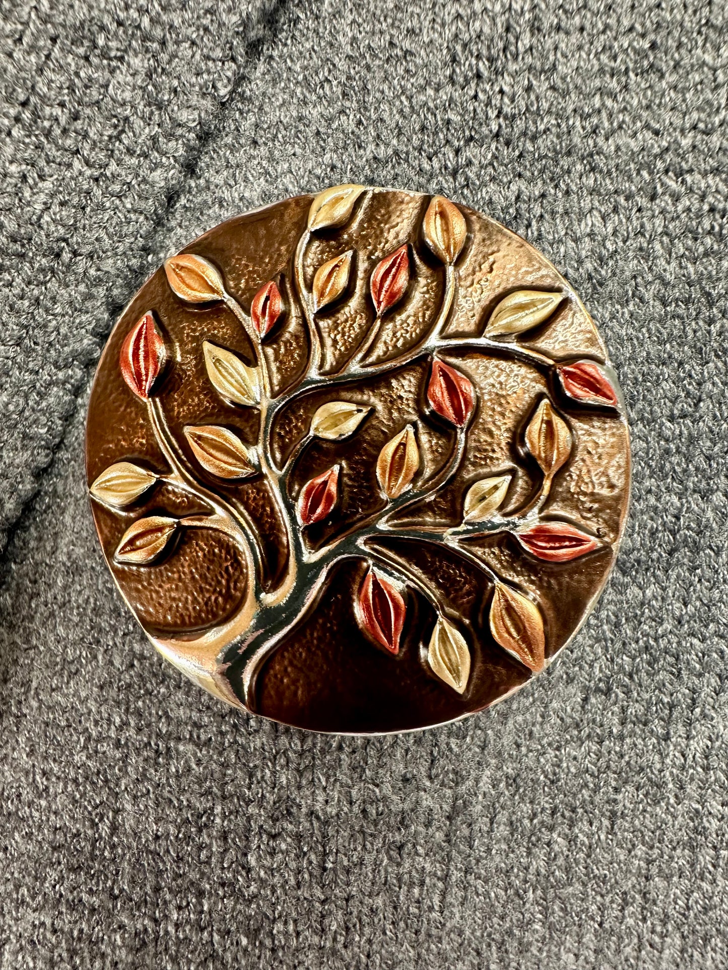 Magnetic nickel free tree of life brooch