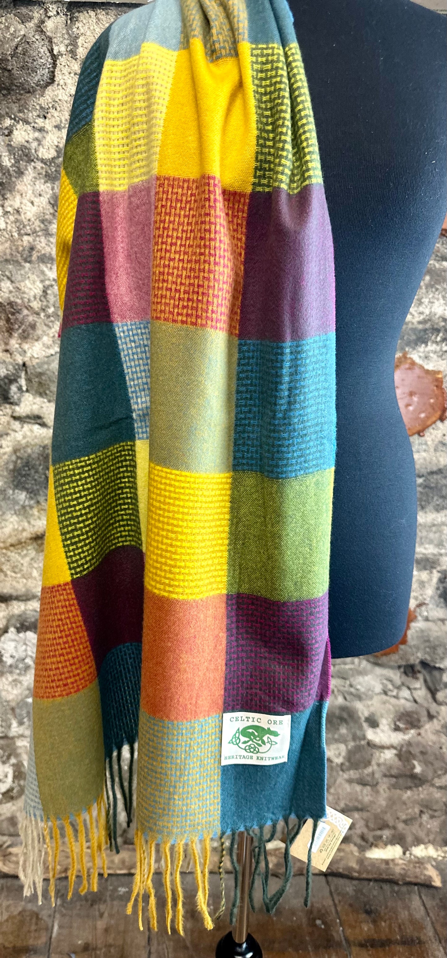 Irish design super rainbow patchwork  soft large wrap