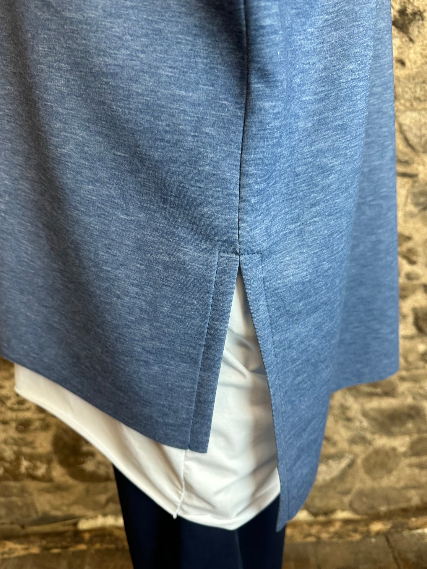 “Erica “ denim blue easy wear seamed sweatshirt