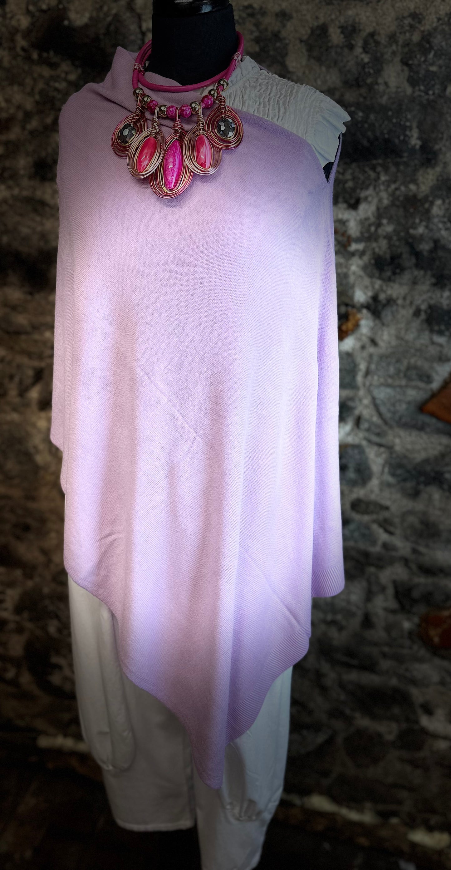 “Just a poncho “ hayacinth fine knit poncho