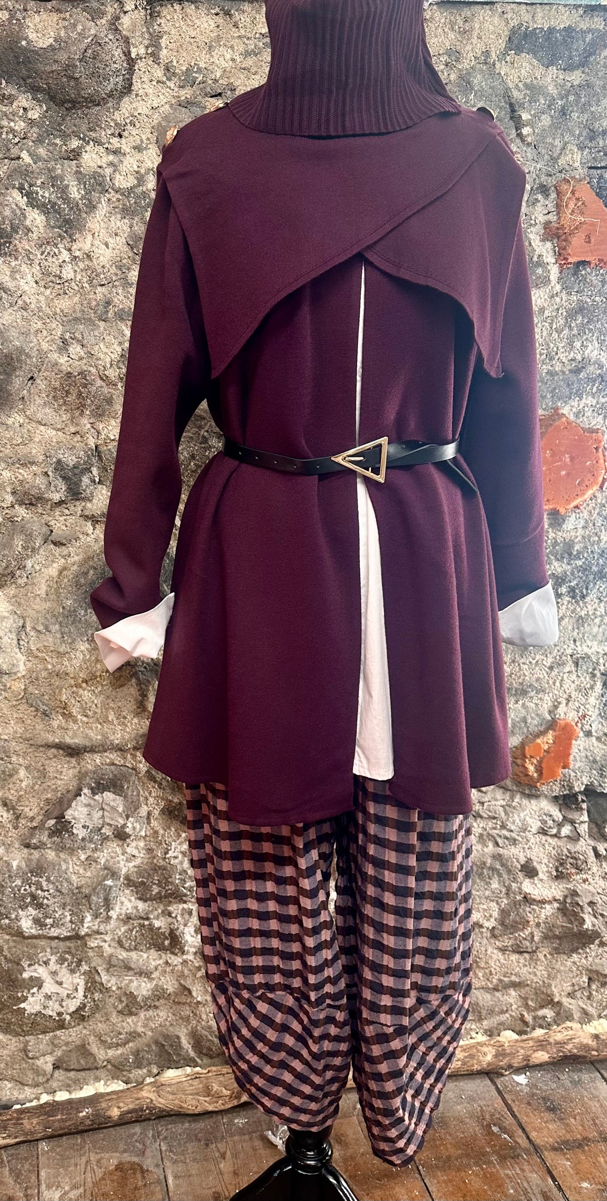 “Rosie” plum cowl neck Italian knit