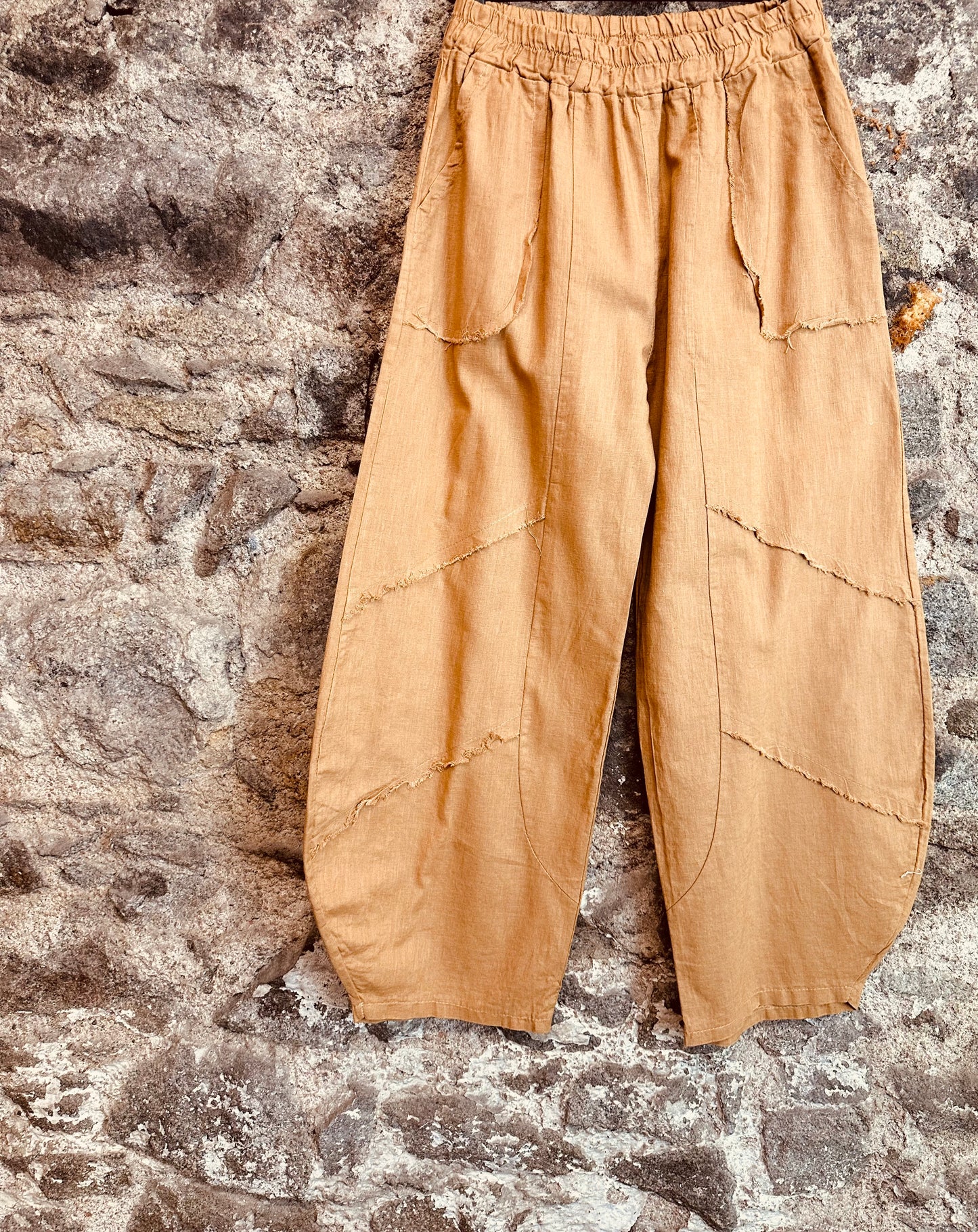 “Lily “bronze Italian linen cocoon trouser