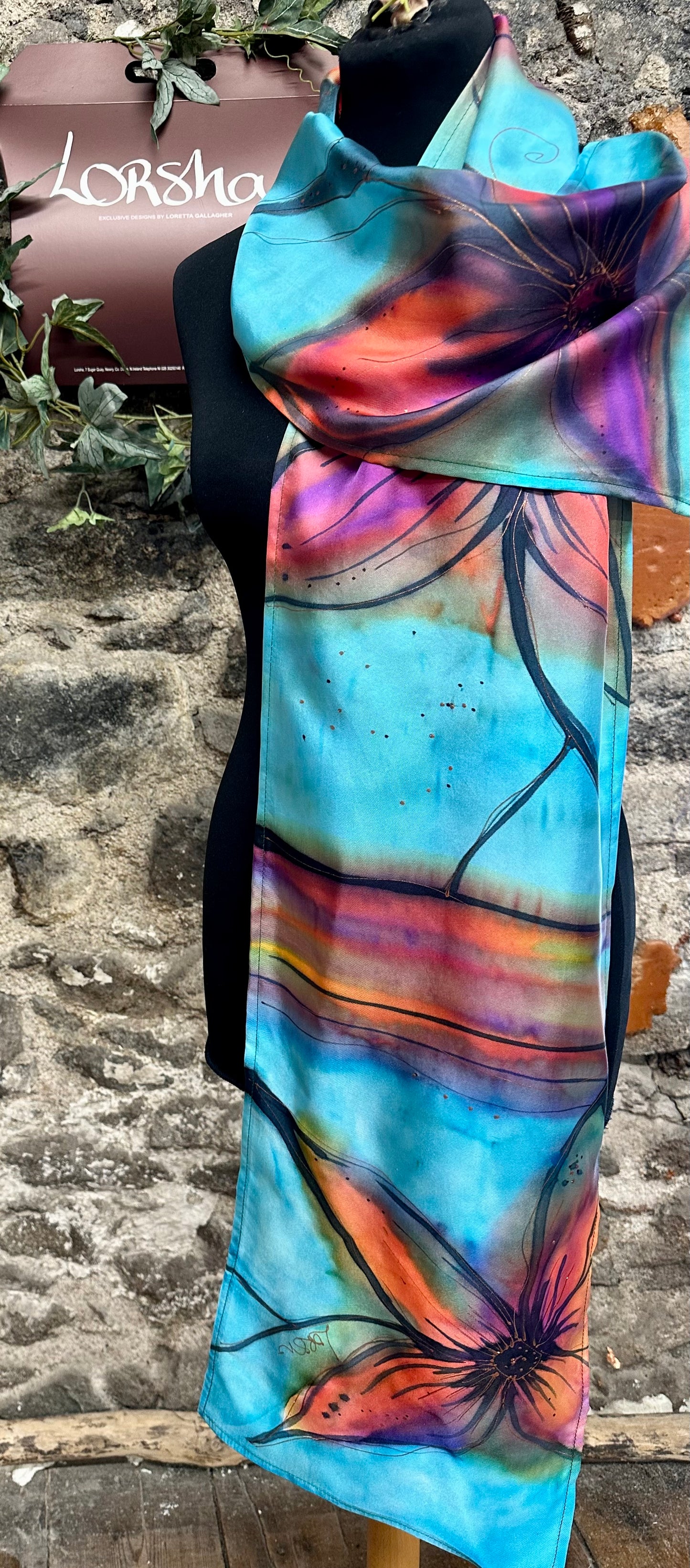 Lorshadesign Handpainted silk scarf