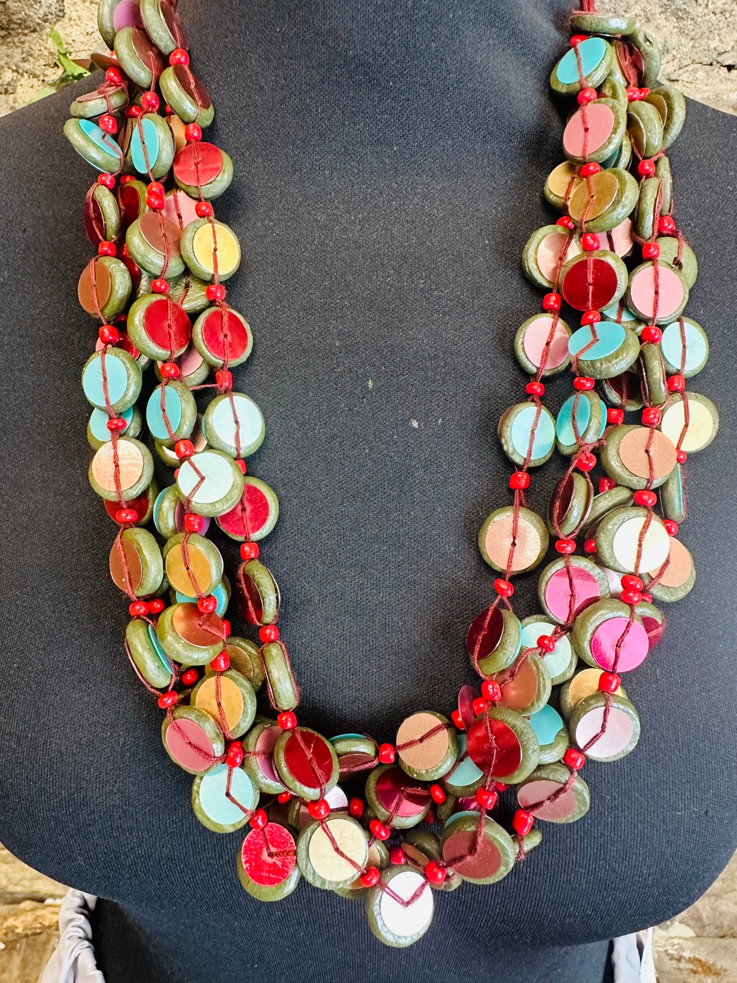 Statement multi strand neckpiece