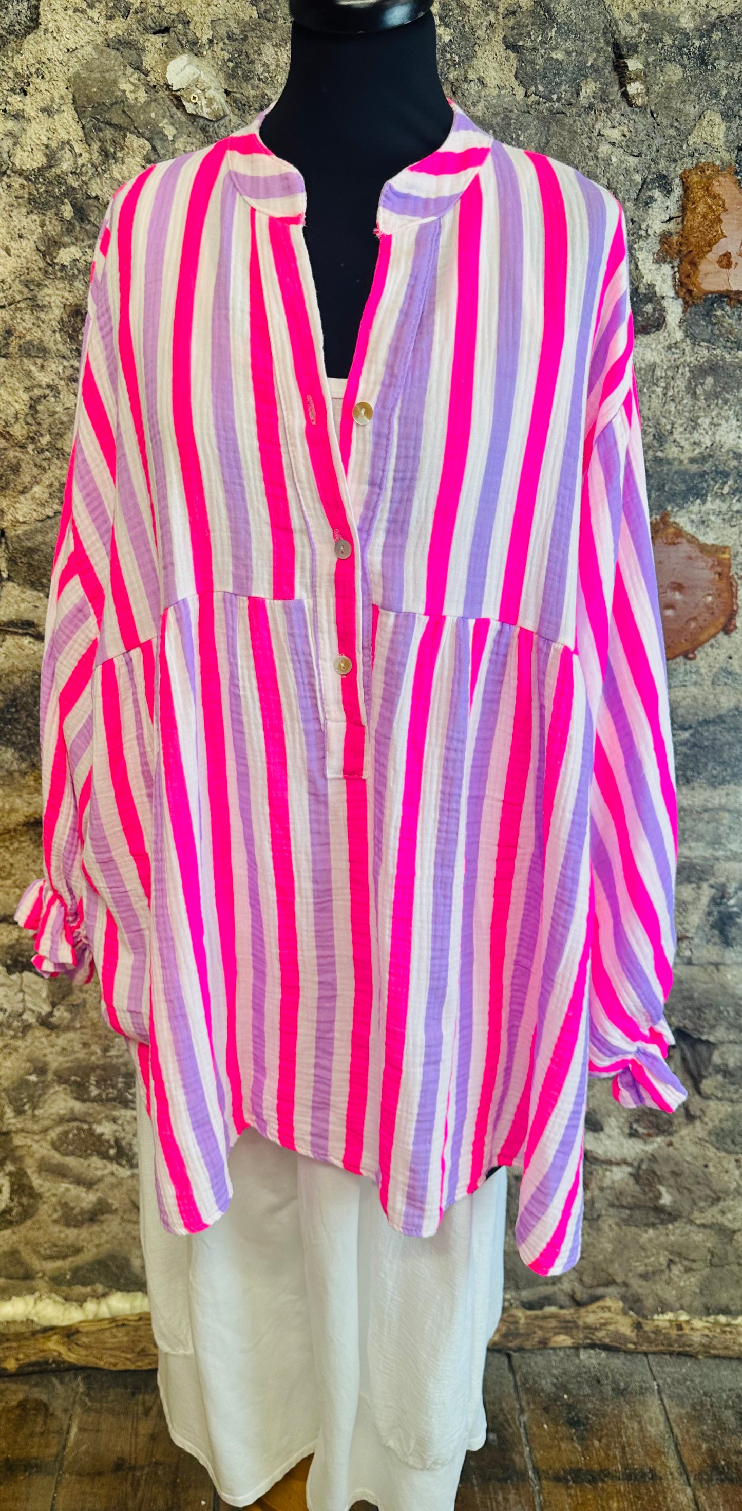 “Jill” Italian summer stripe tunic