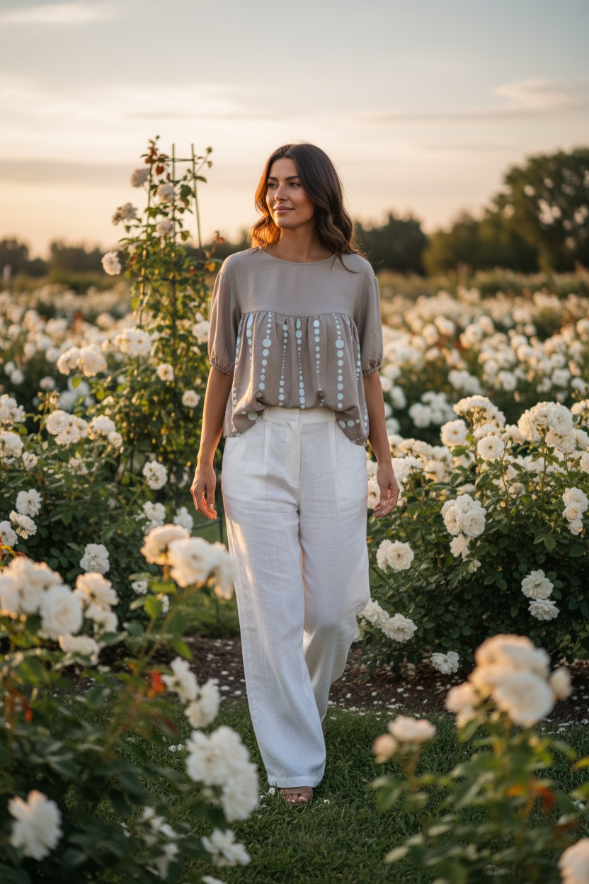 “Davina “ Italian mocha empire line tunic