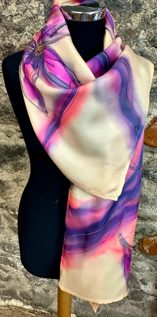 Lorsha Handpainted silk scarf