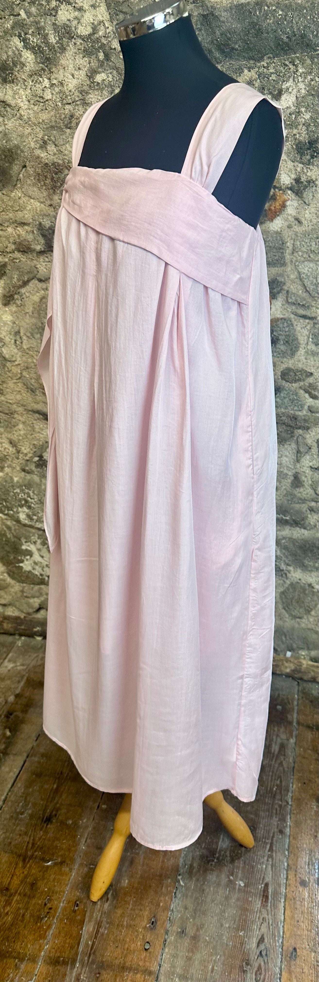 “Marguerite “ blush pink Italian cotton lined dress