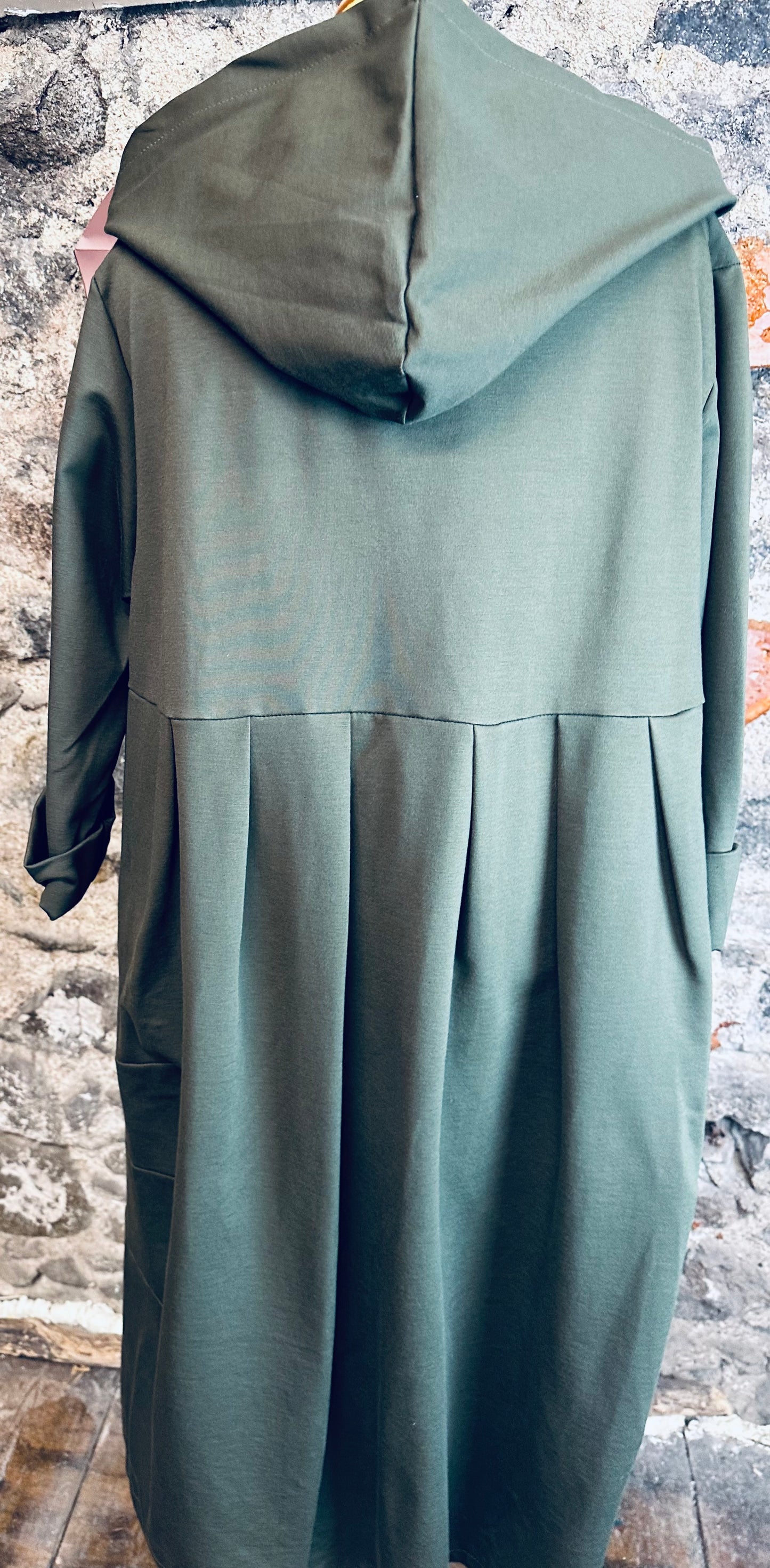 “Jane” Forest Green Italian hi lo dress coat