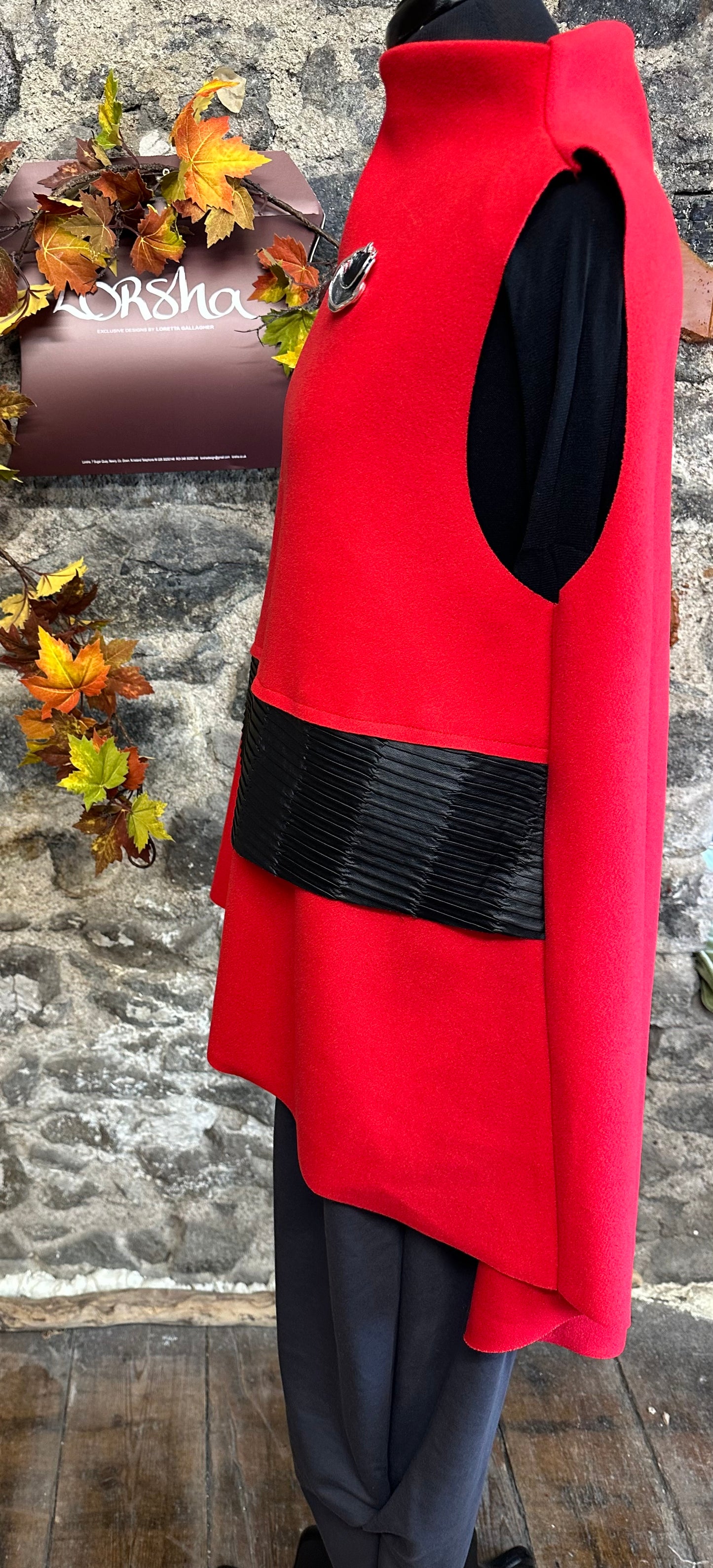 “Cerrie “ Ruby Italian funnel neck tunic