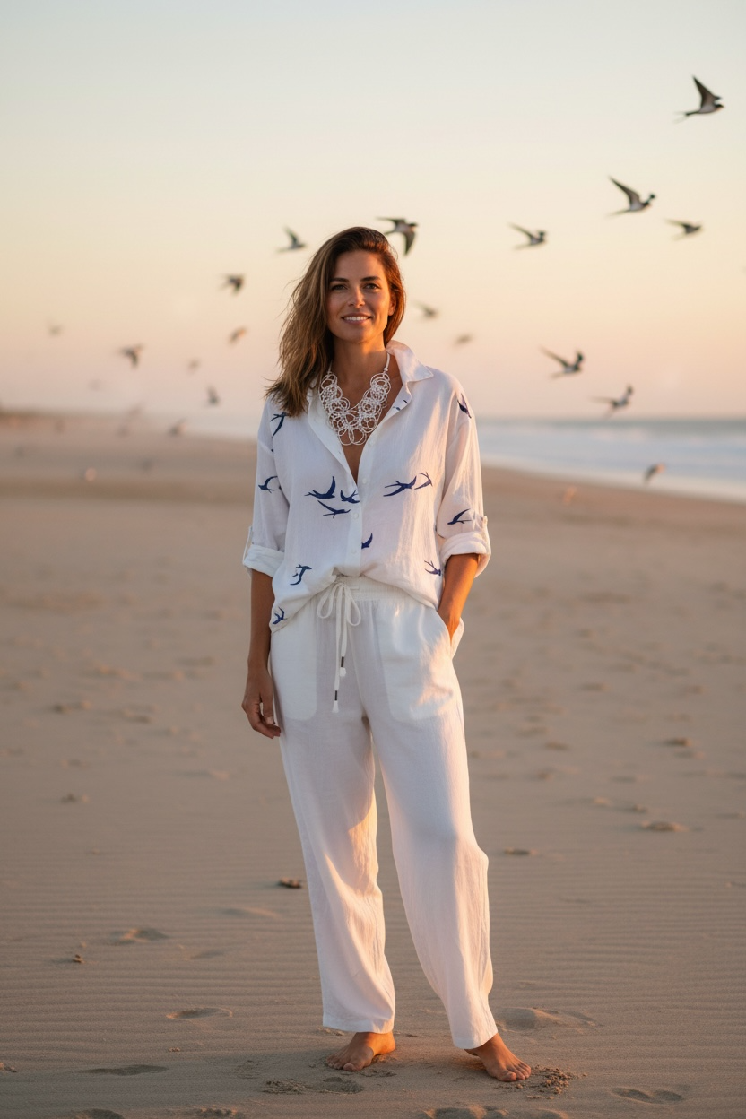 “Yvette “ ivory straight leg Italian trouser