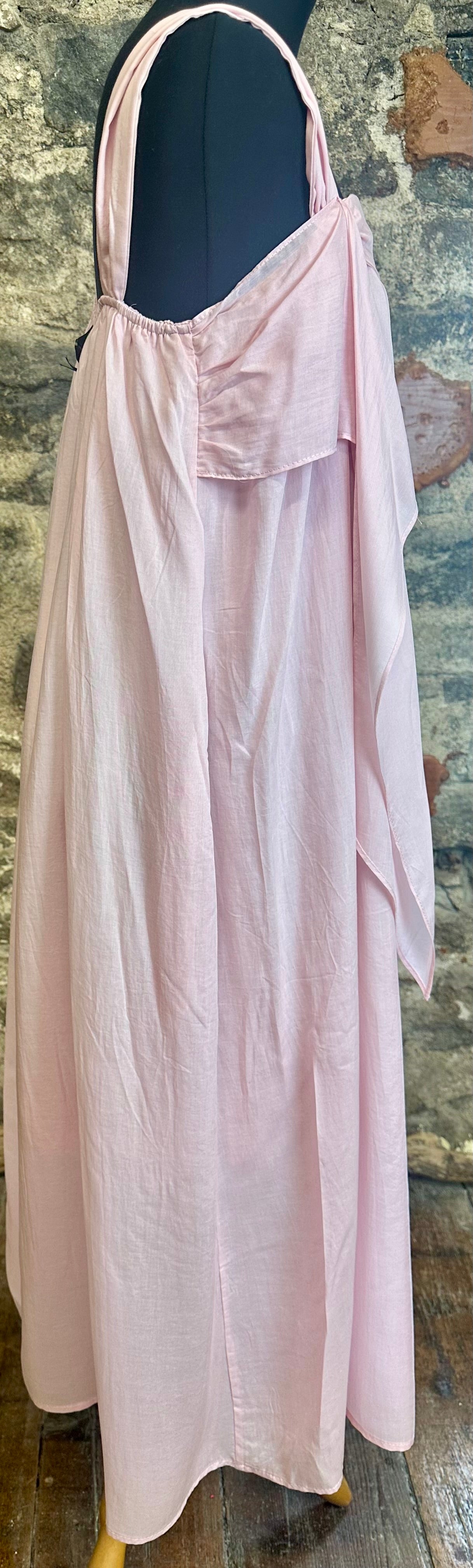 “Marguerite “ blush pink Italian cotton lined dress