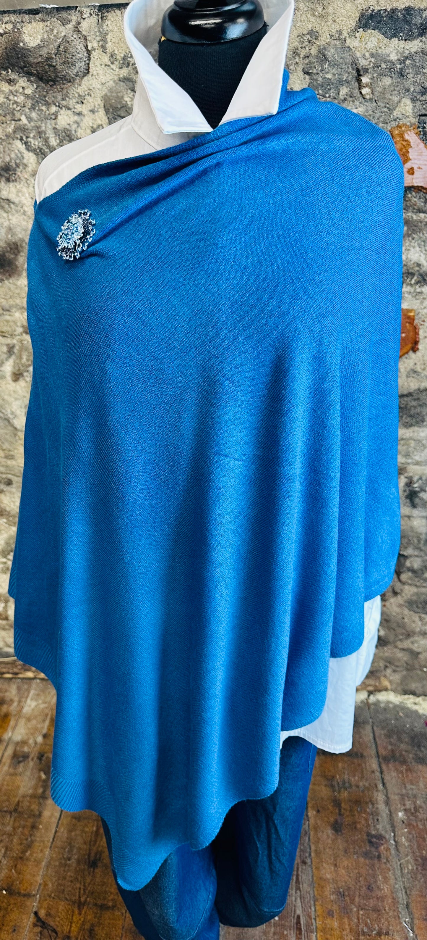 “Just a poncho “ cobalt blue