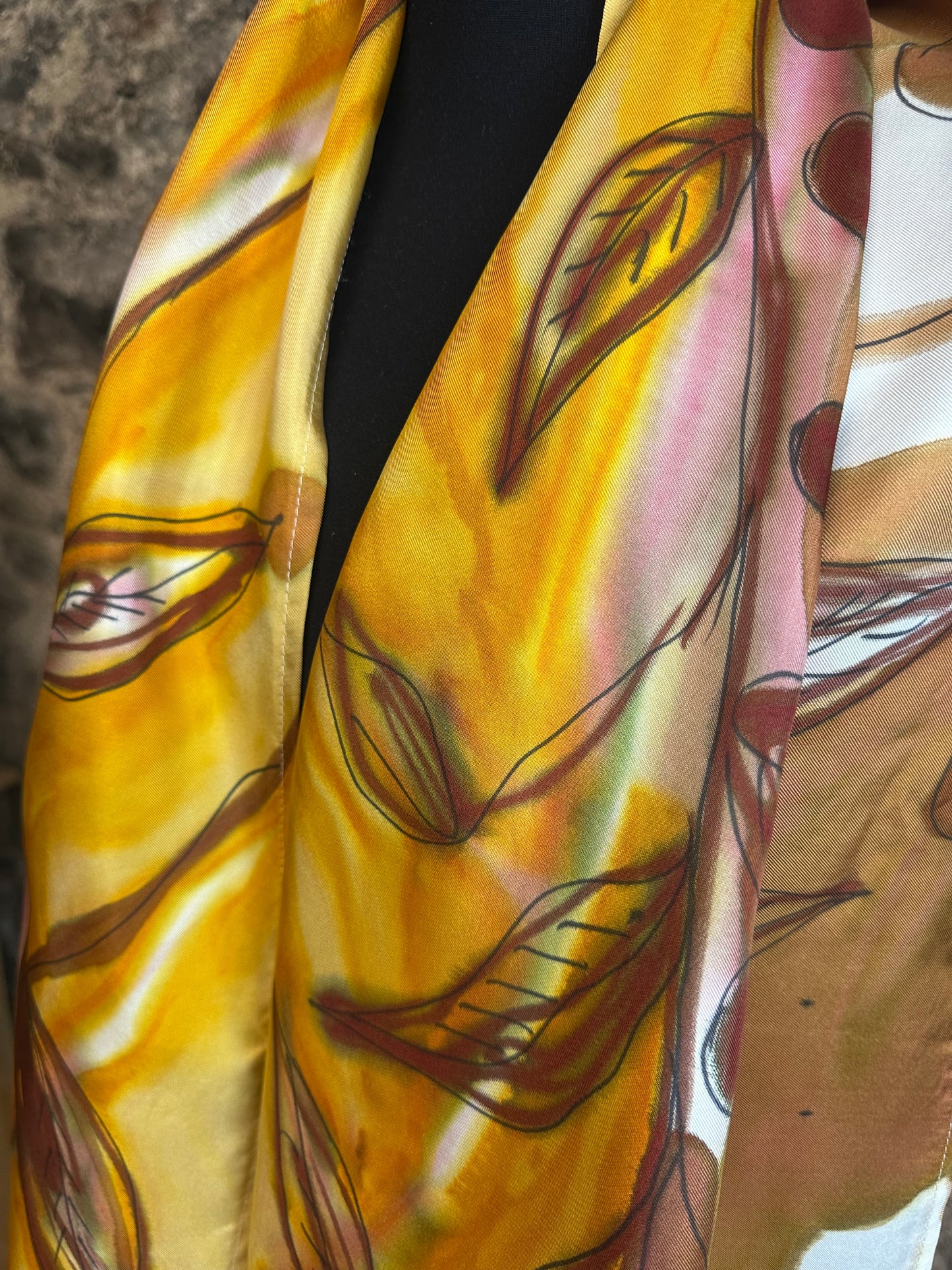 Lorshadesign hand painted silk scarf collection